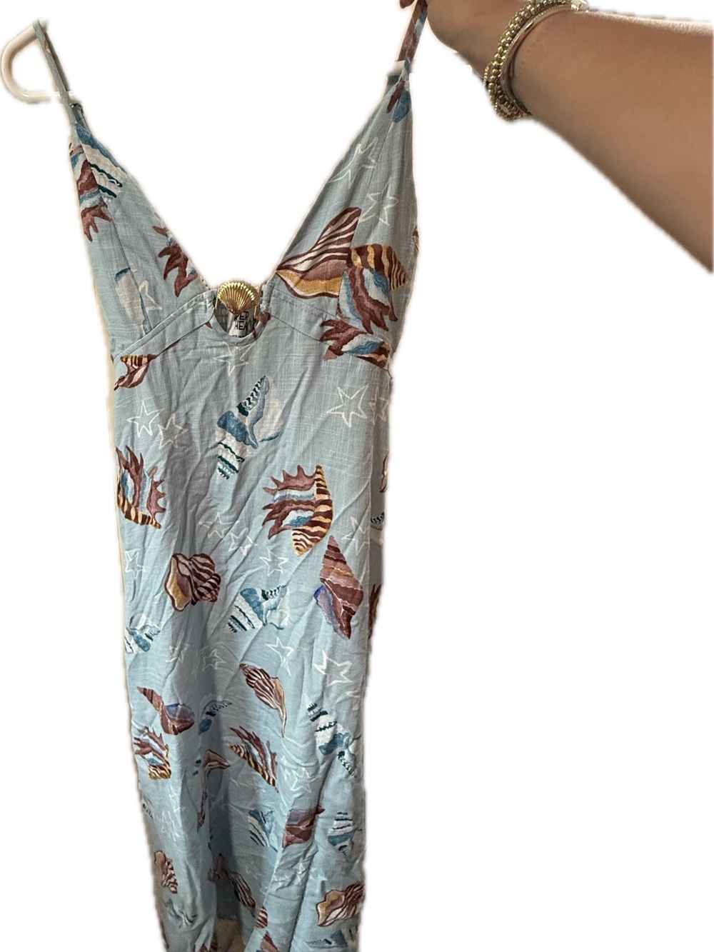 PAPER HEART Women’s  Light Blue Seashell Print Maxi